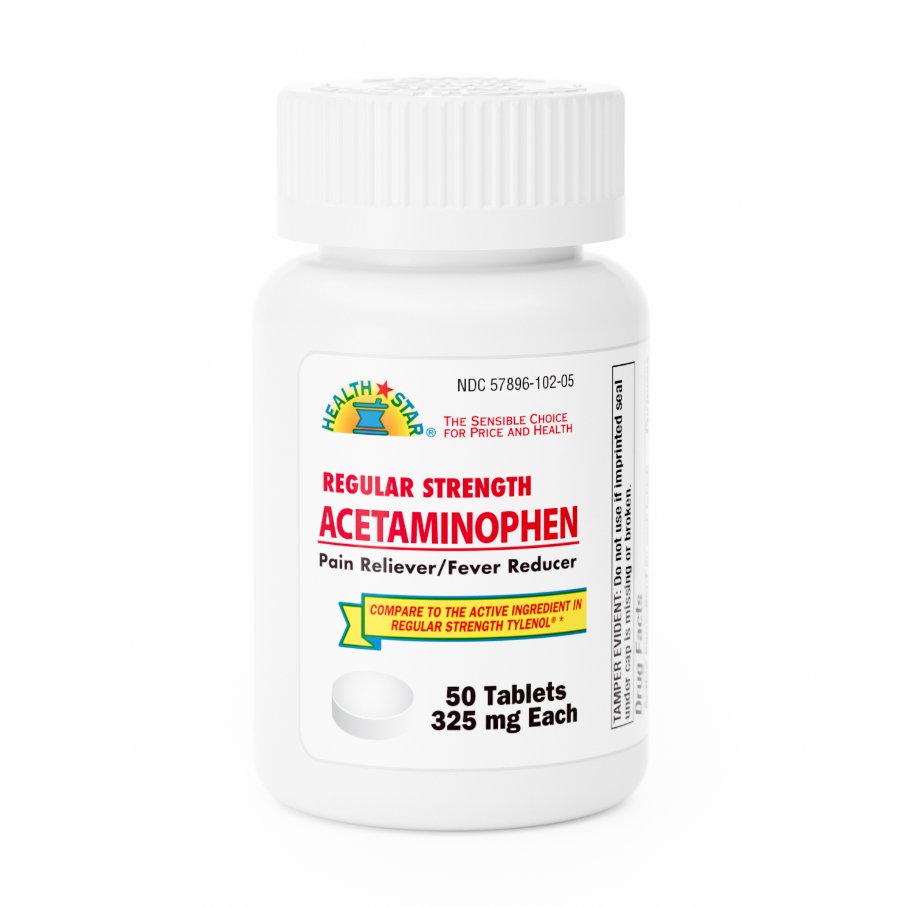 Regular Strength Acetaminophen – 50 Tablets