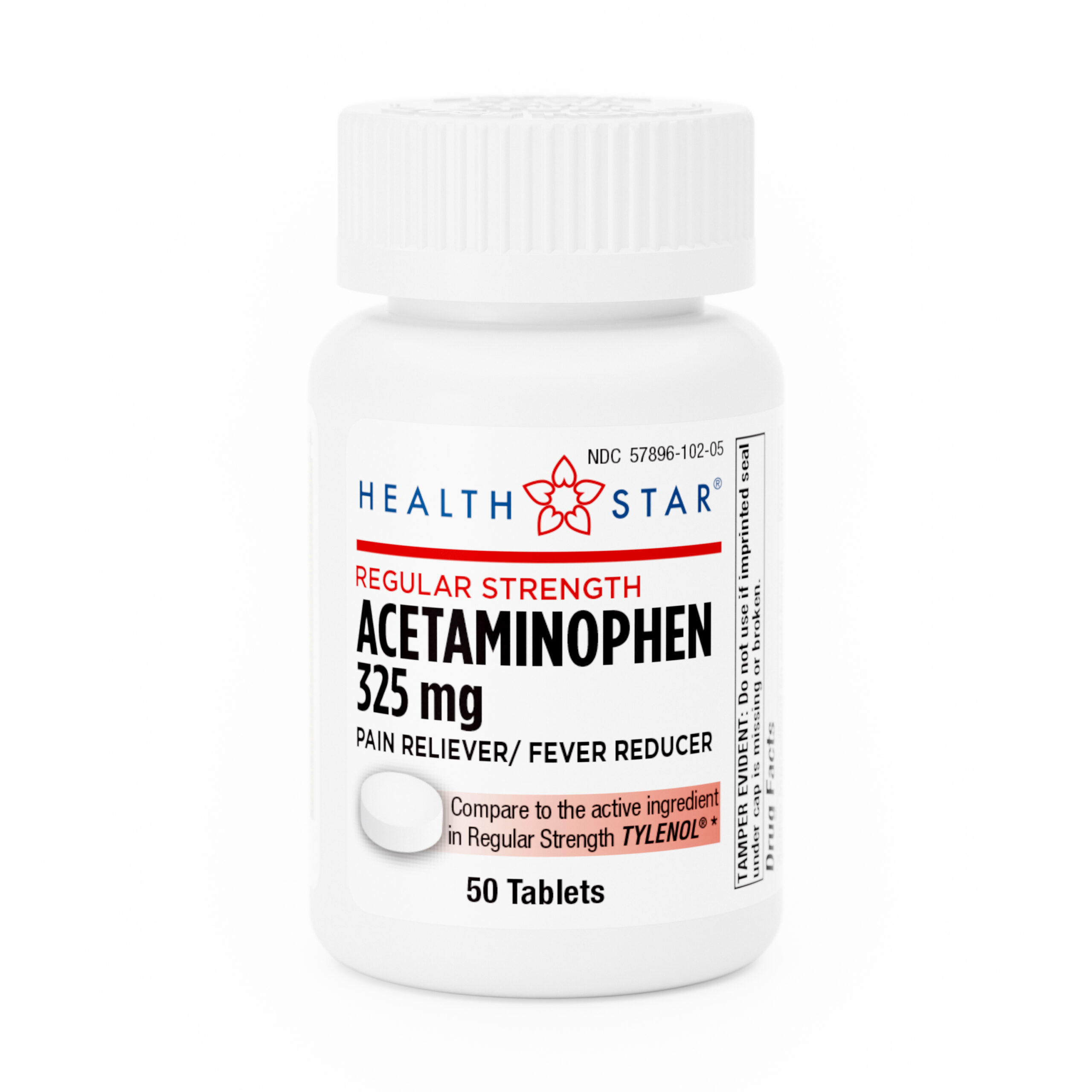Regular Strength Acetaminophen – 50 Tablets
