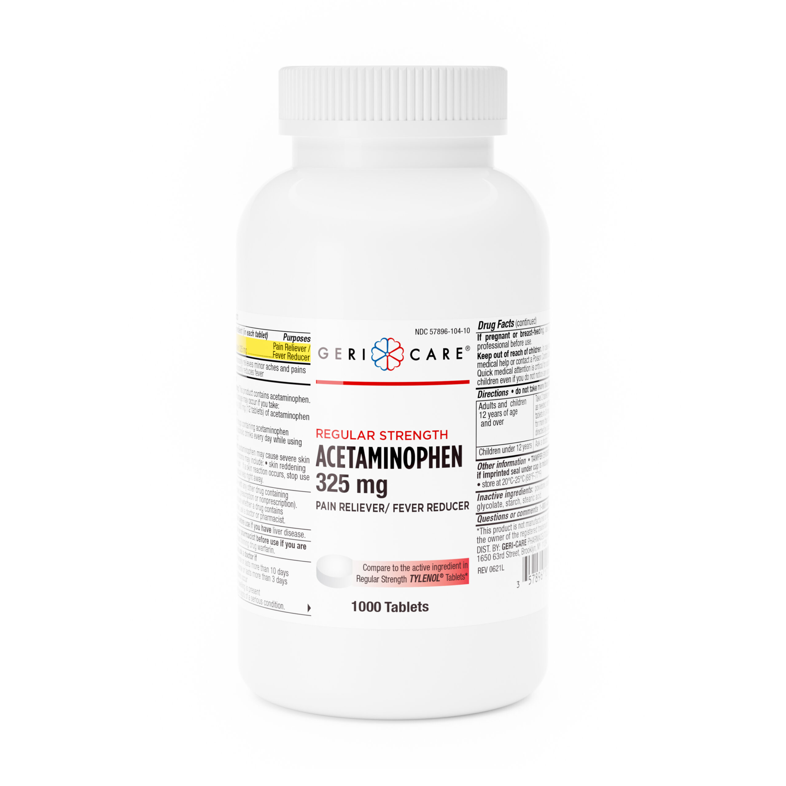 Acetaminophen Regular Strength 325mg – 1000 Tablets