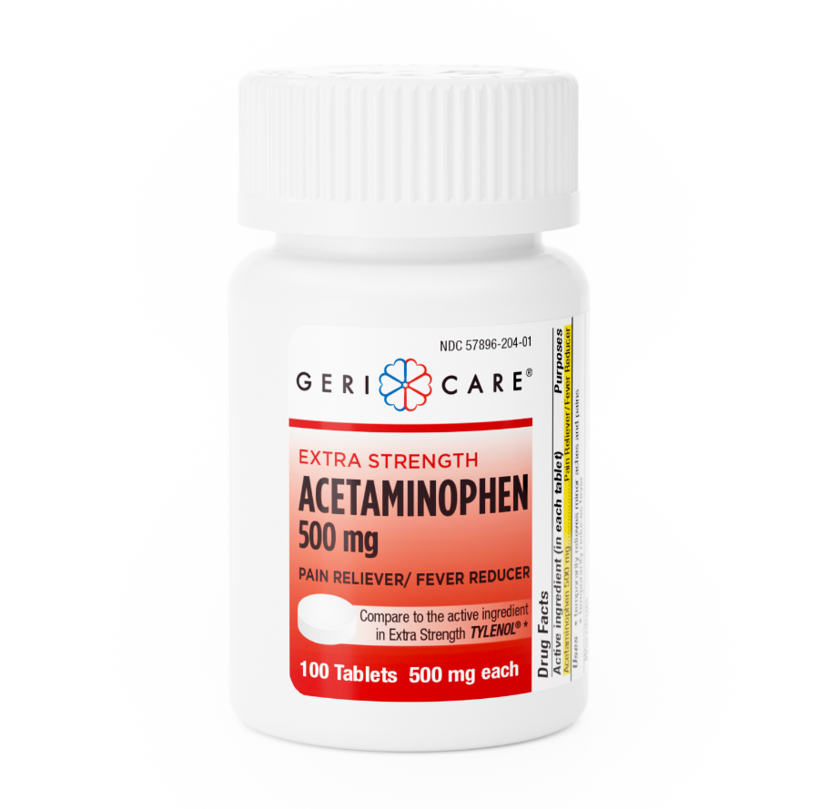 Extra Strength Acetaminophen 500mg – 100 Tablets