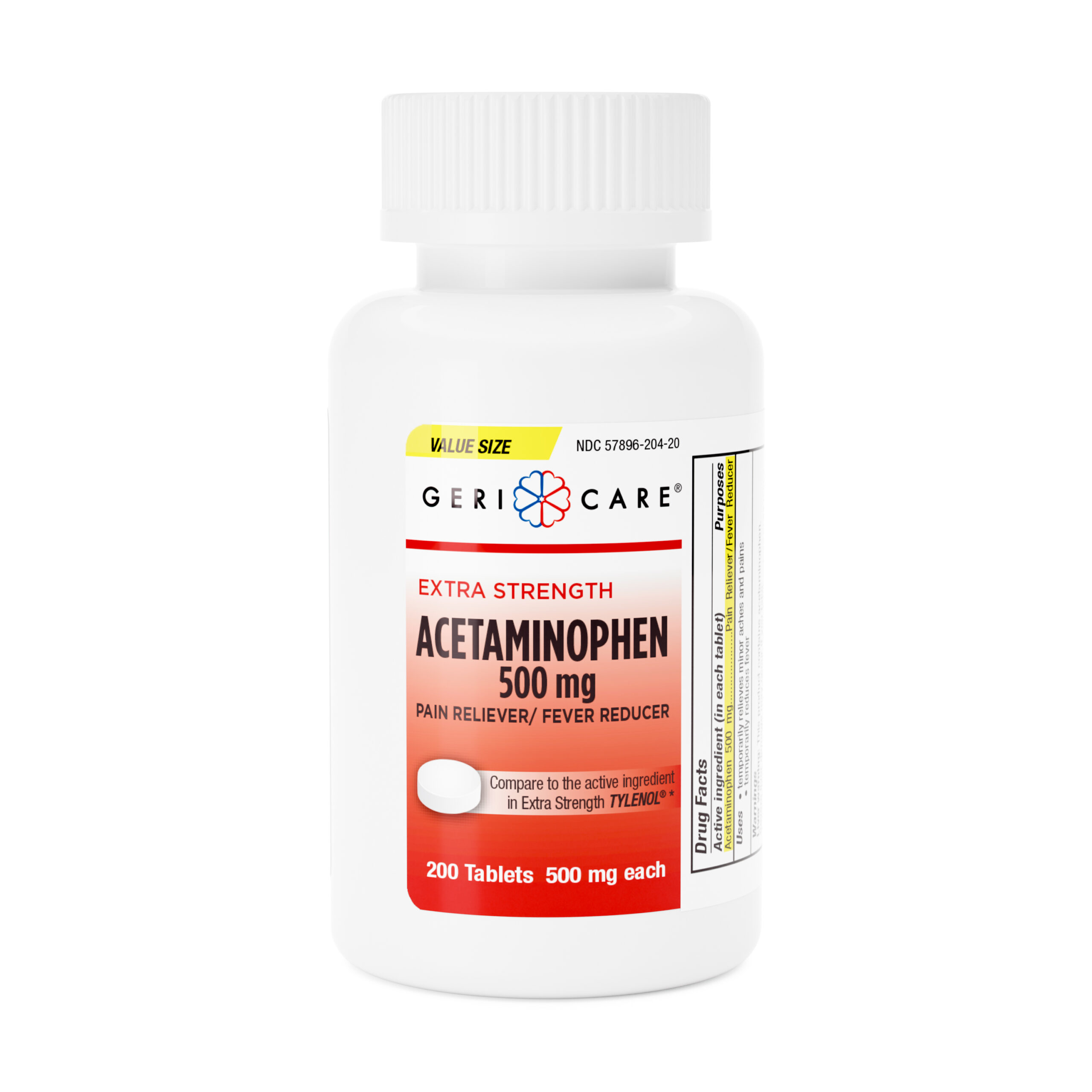 Extra Strength Acetaminophen 500mg – 200 Tablets