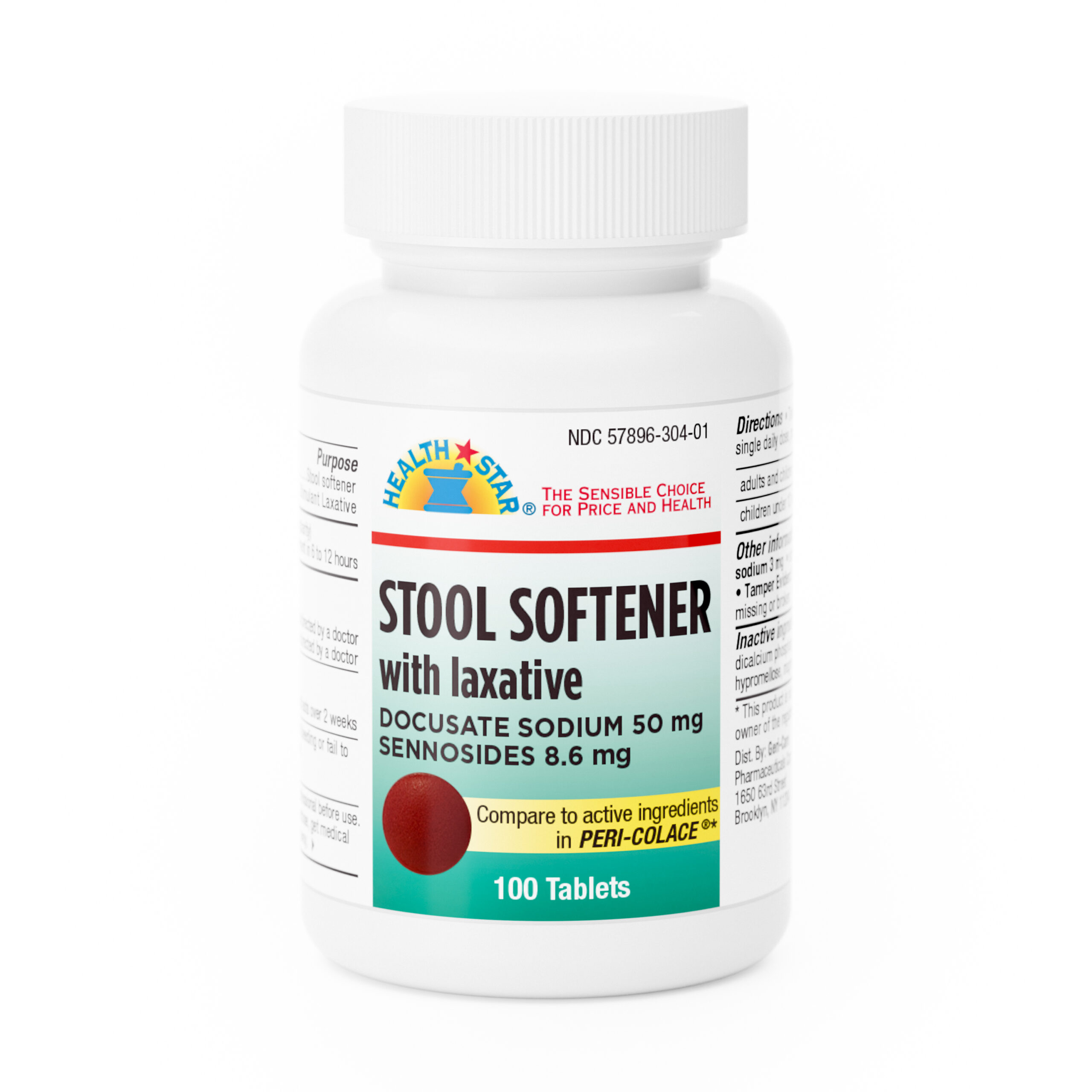 Stool Softener with Laxative – 100 Tablets