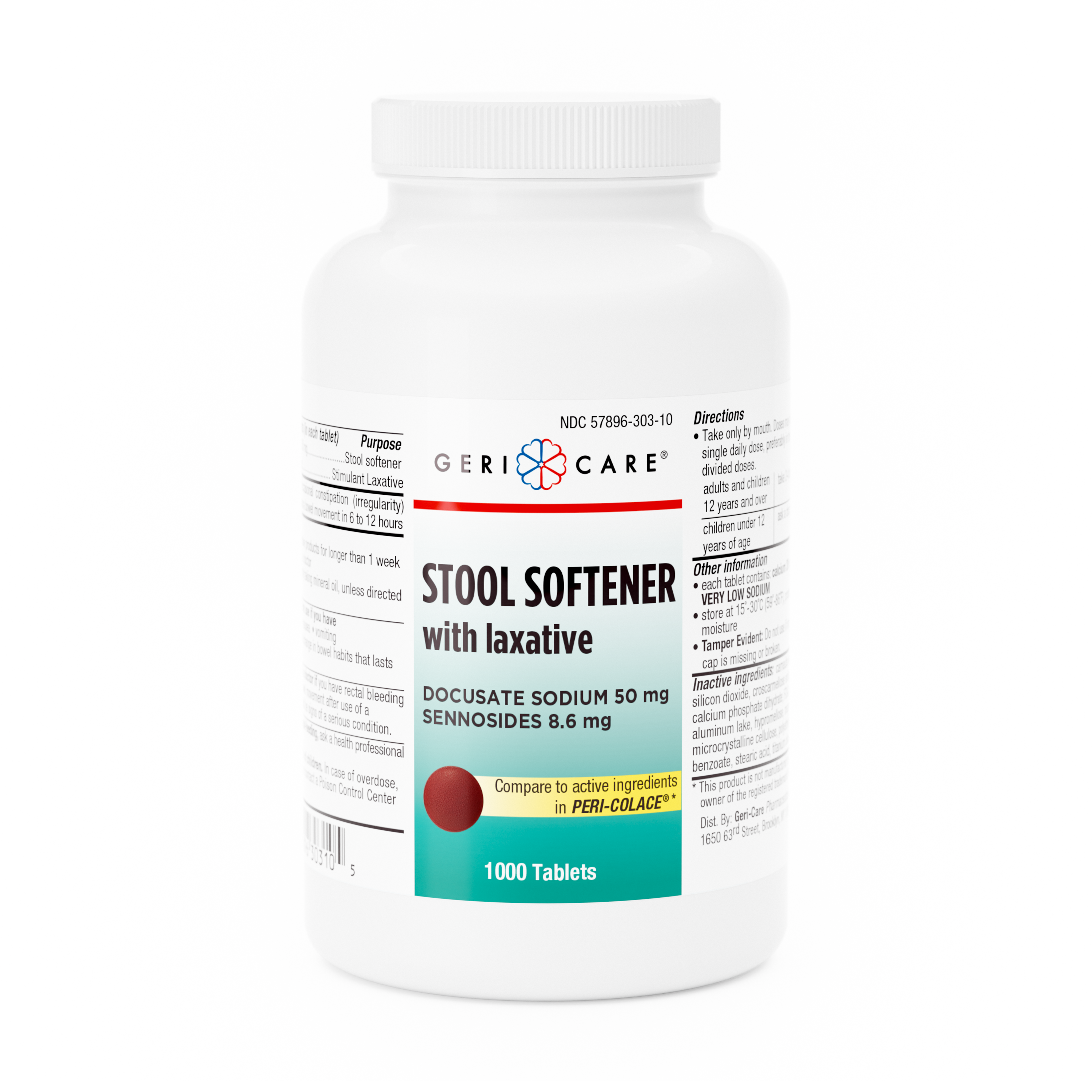 Stool Softener with Laxative – 1000 Tablets