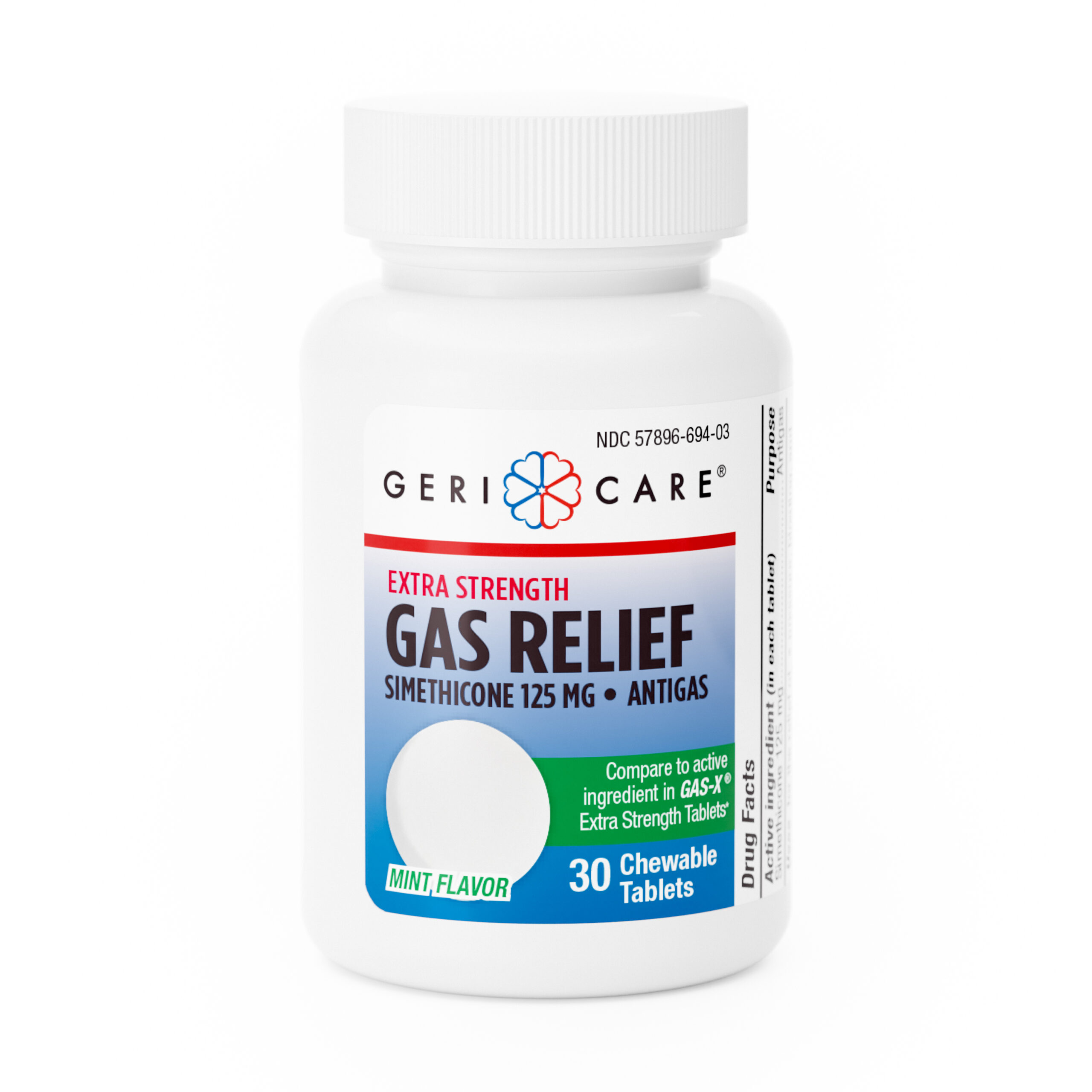Extra Strength Gas Relief – 30 Chewable Tablets