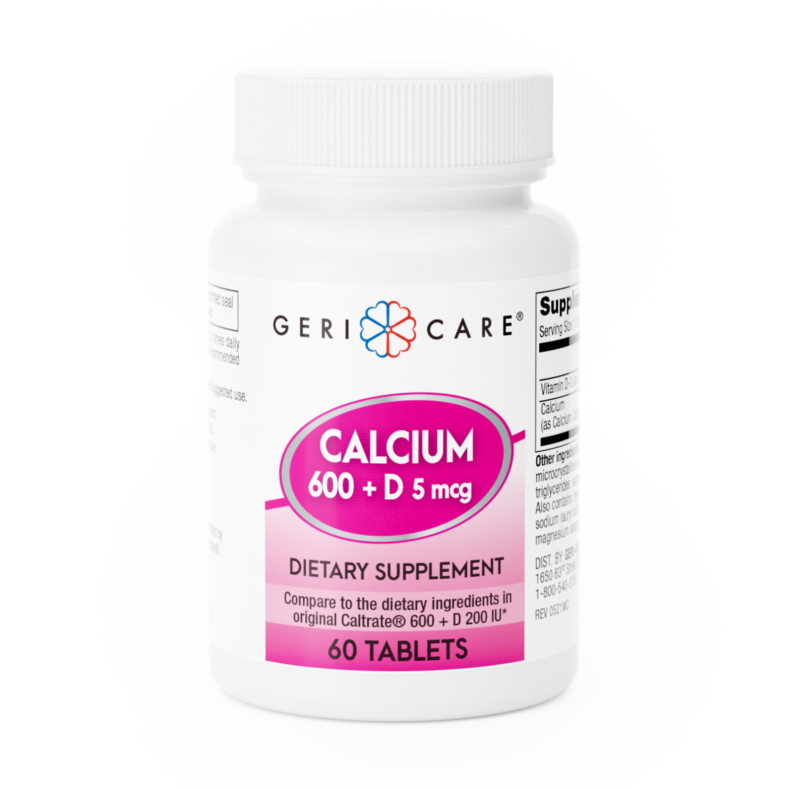 Calcium 600mg + Vitamin D – 60 Tablets