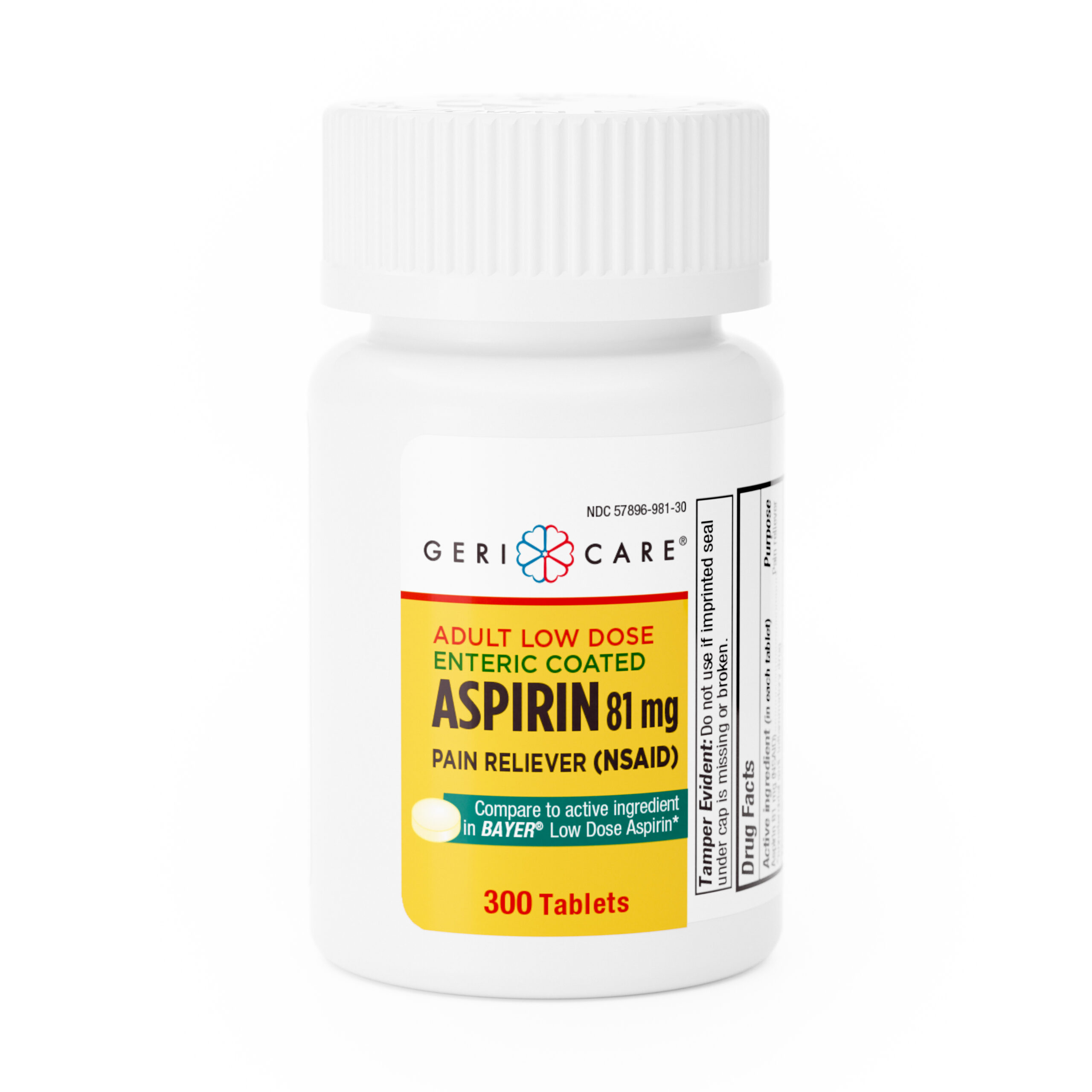 Aspirin 81mg Low Dose Enteric Coated – 300 Tablets