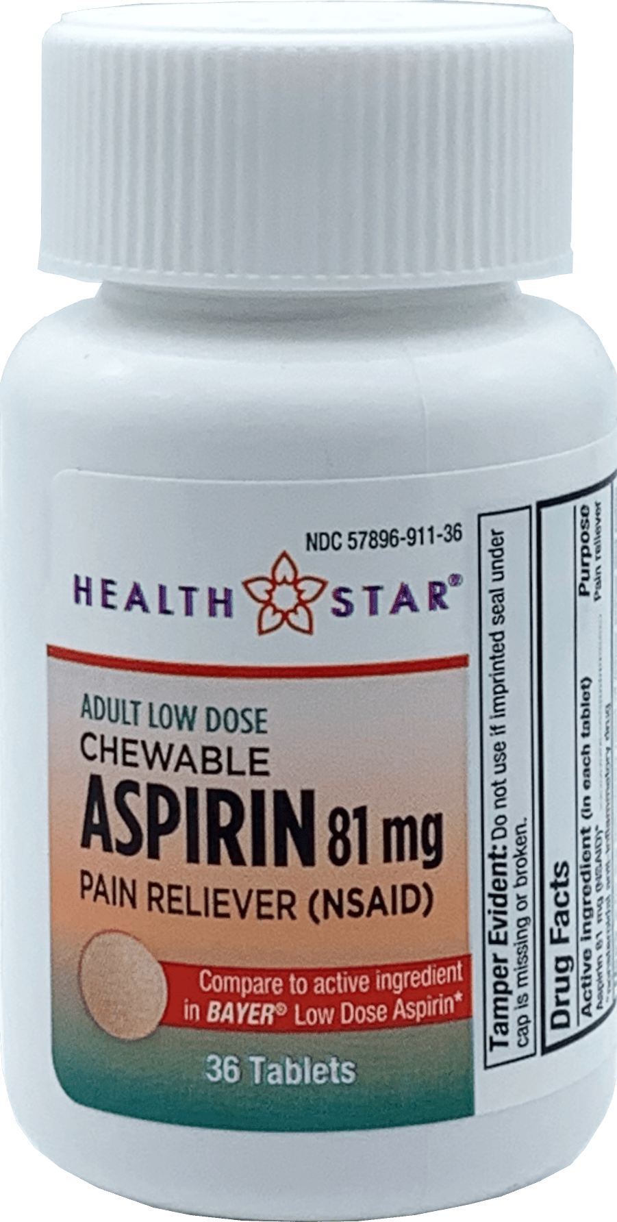 Low Dose Aspirin 81mg – 36 Chewable Tablets