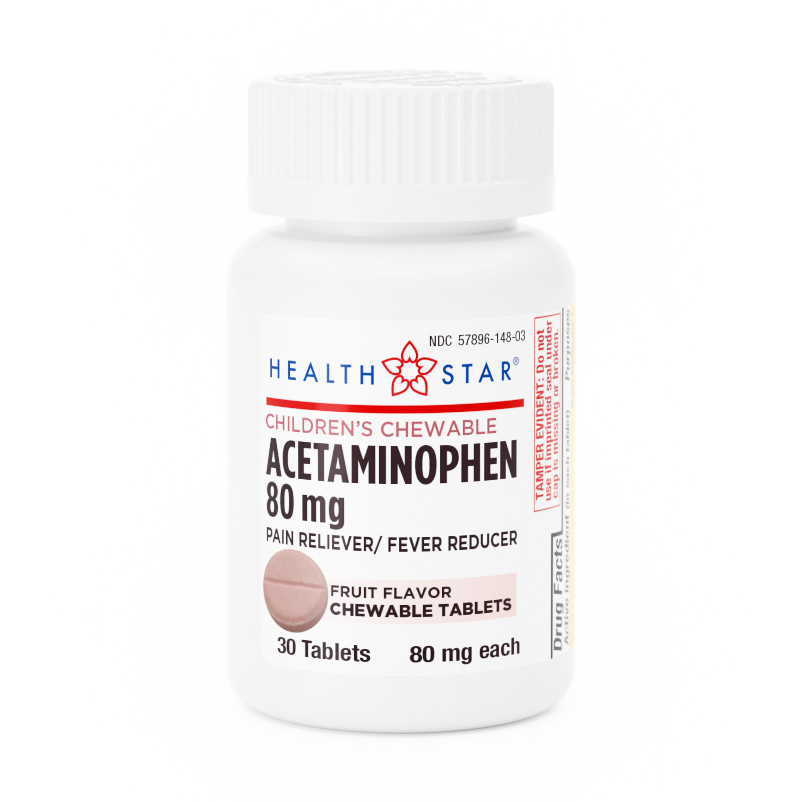 Children’s Chewable Acetaminophen 80 mg – 30 Tablets