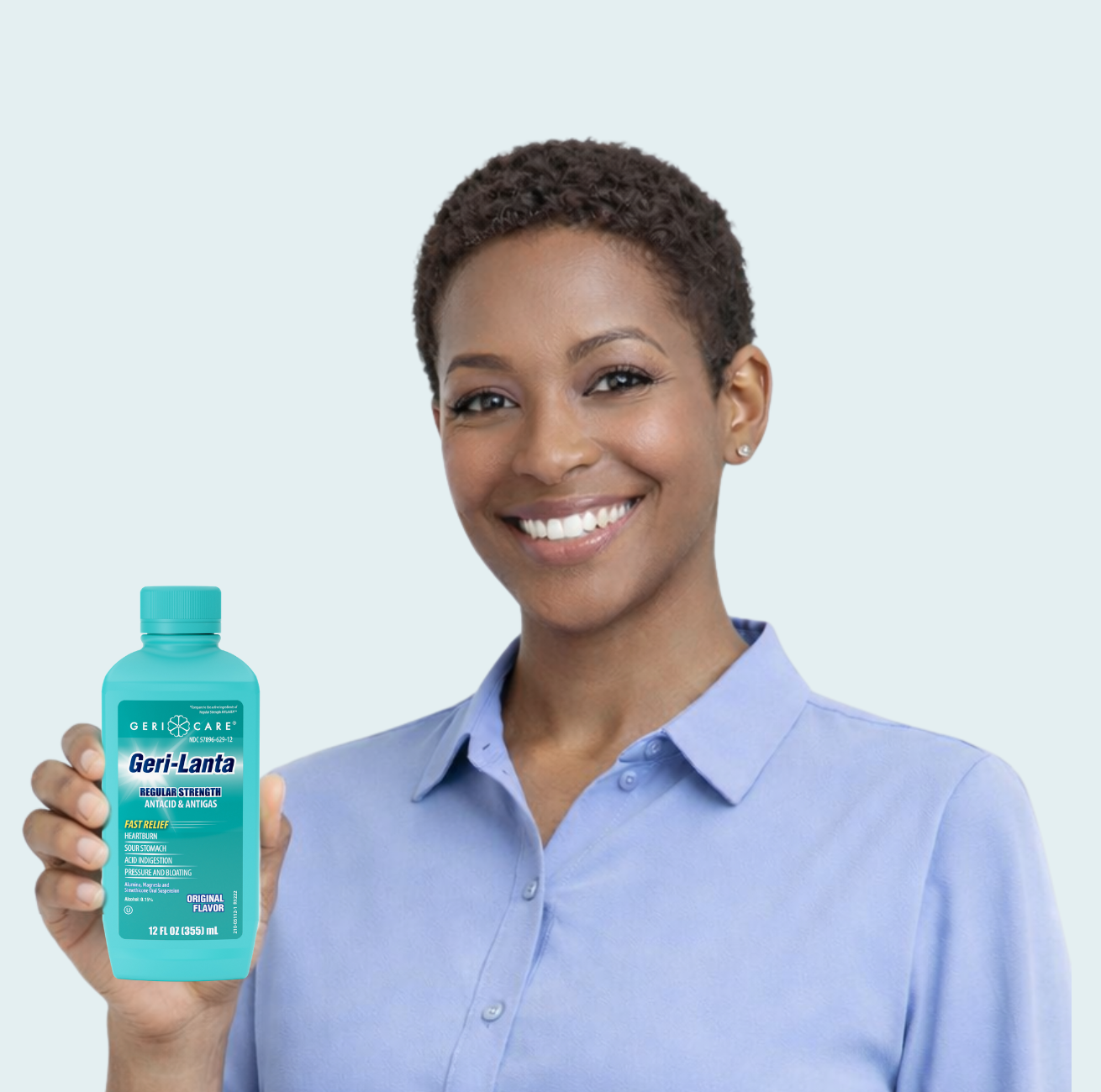 Woman Holding Geri-Lanta Liquid